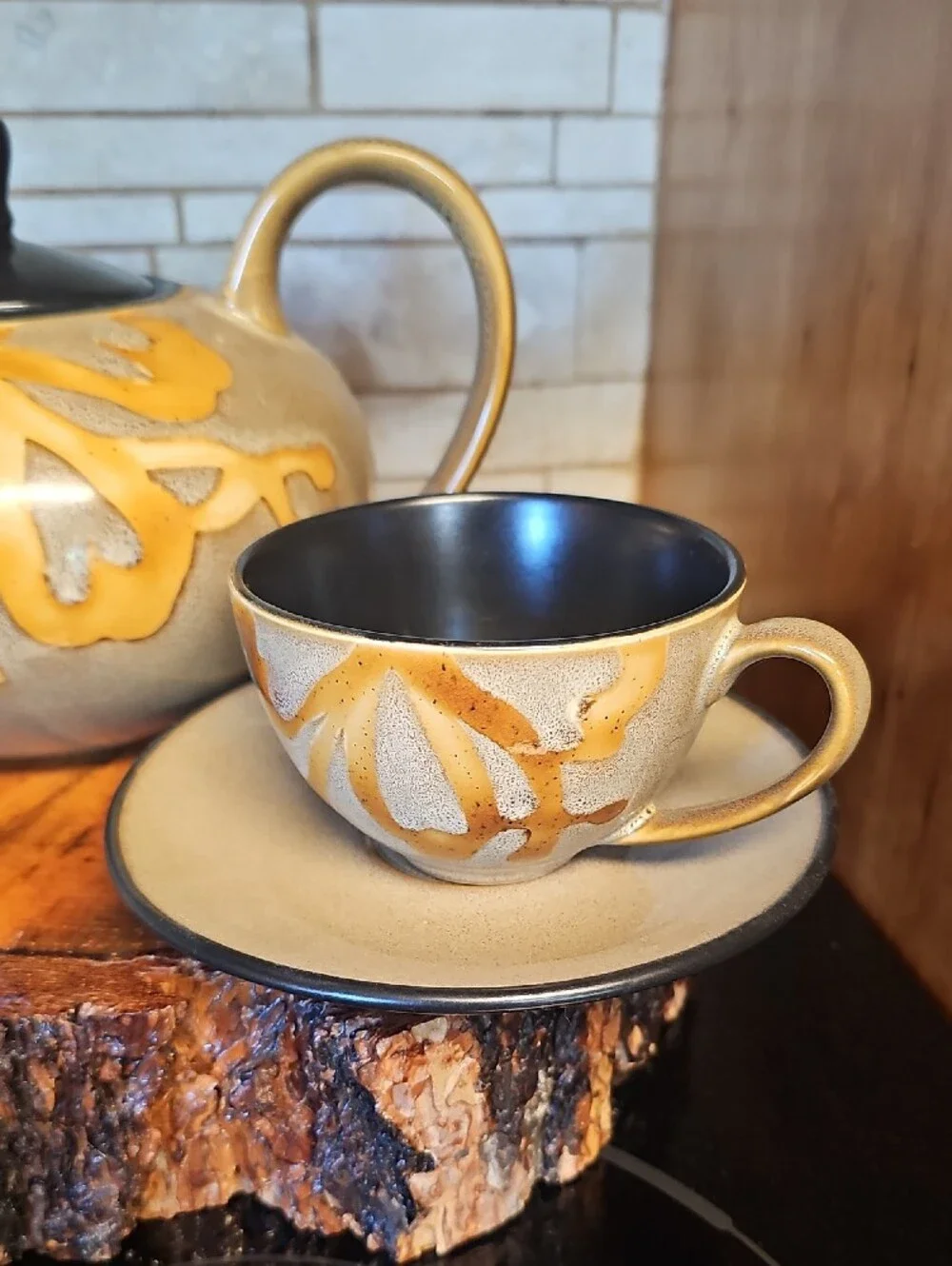 Ceramic Teapot and Cup Set By Pier 1 Imports